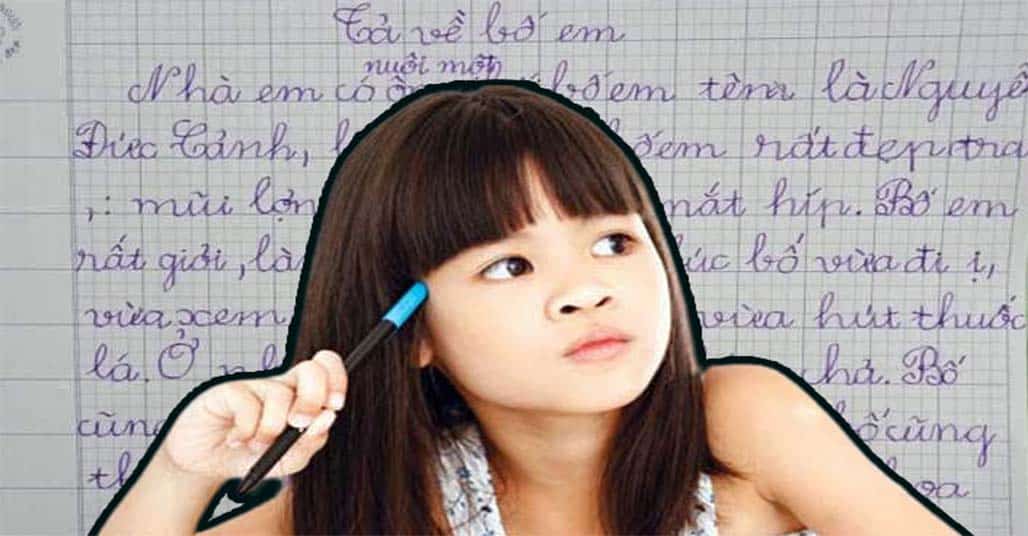 Con gái rượu làm văn tả người thân, bố đọc đến đâu toát mồ hôi đến đấy: Từ nhà ra ngõ đều tỏ thế này bố còn dám nhìn mặt ai hả con?