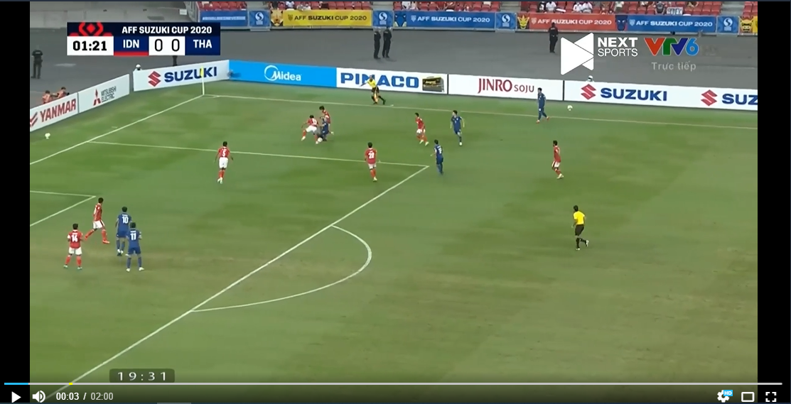 Highlights AFF Cup 2020: Indonesia 0-4 Thái Lan