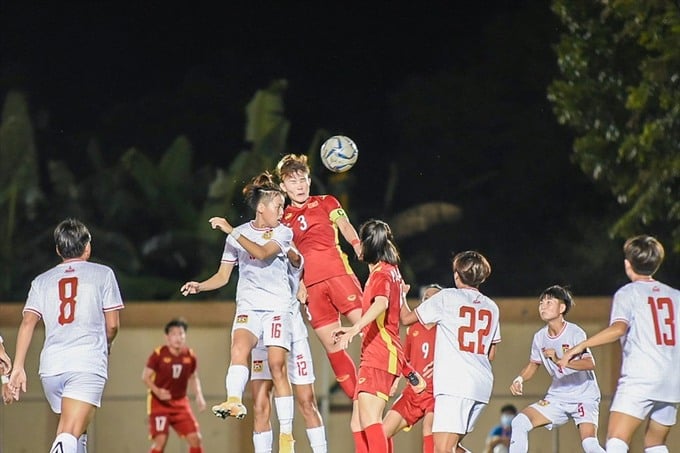 Đội tuyển nữ Việt Nam thắng đậm trước đối thủ đội tuyển nữ Lào với tỉ số 5-0