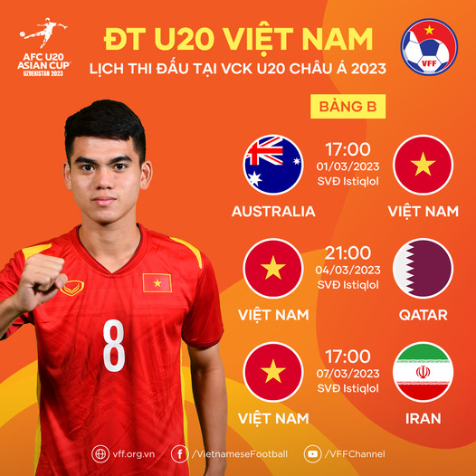 Lịch thi đấu bóng đá U20 Việt Nam