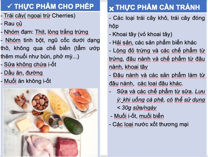 Chế độ ăn hạn chế i-ốt của người bị ung thư tuyến giáp
