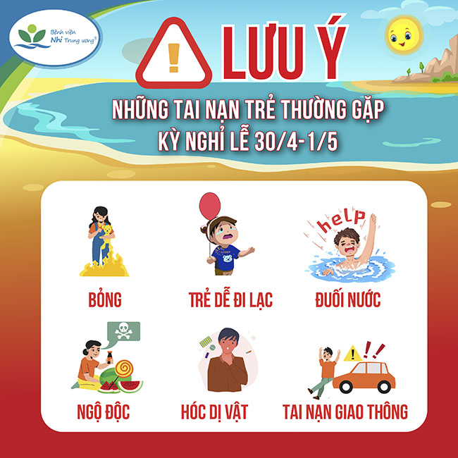 Chuyên gia khuyến cáo lưu ý những tai nạn trẻ thường gặp trong kỳ nghỉ lễ 30/4 và 1/5