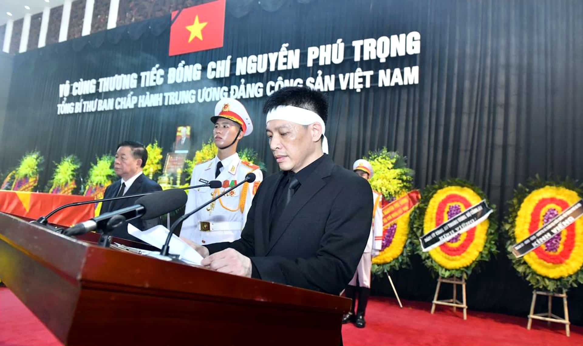 Lời đáp từ của con trai Tổng Bí thư Nguyễn Phú Trọng tại Lễ truy điệu