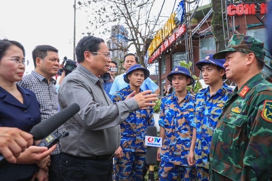 Thủ tướng Phạm Minh Chính kiểm tra tình hình thiệt hại, chỉ đạo triển khai các biện pháp cấp bách khắc phục hậu quả bão số 3 tại Quảng Ninh
