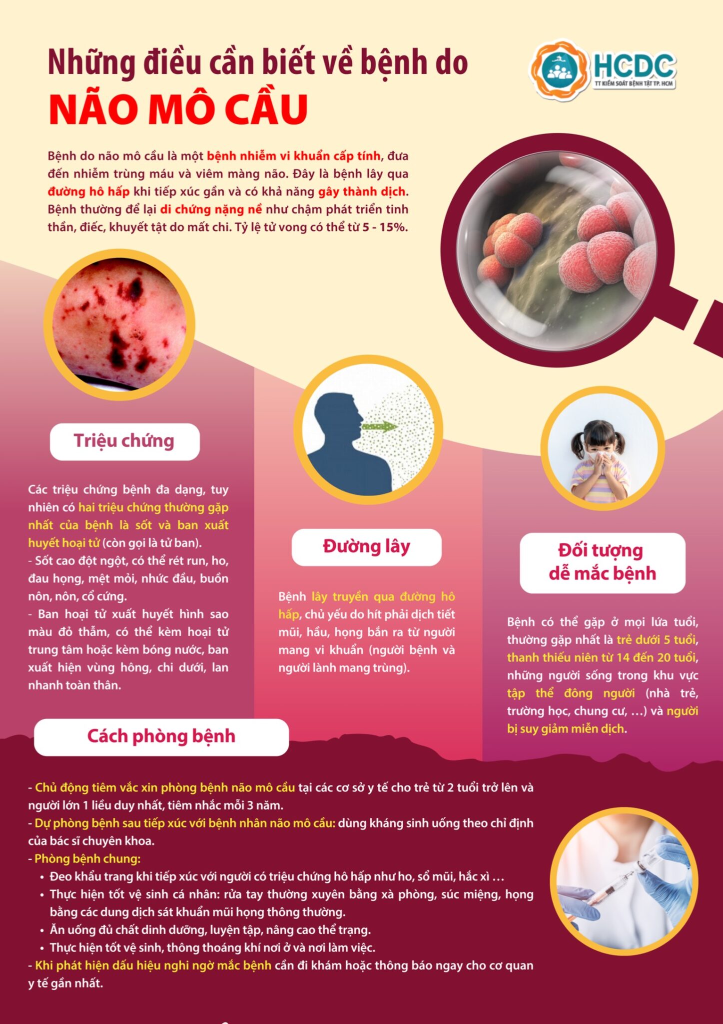 Infographic: Những điều cần biết về bệnh do não mô cầu