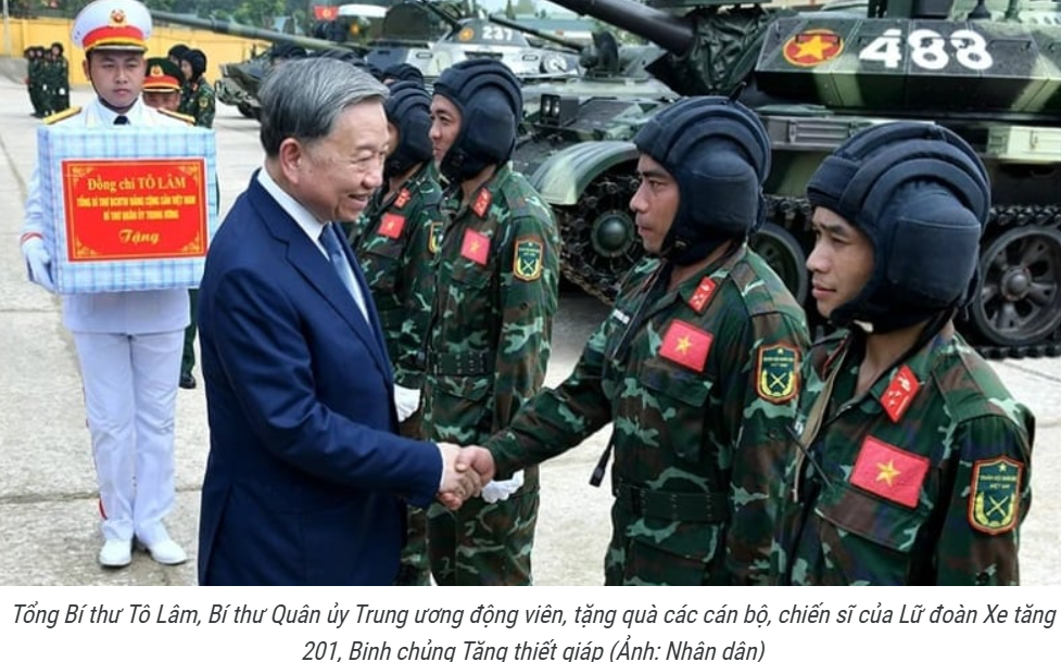 Tổng Bí thư Tô Lâm thăm và làm việc với Binh chủng Tăng thiết giáp, Bộ Quốc phòng