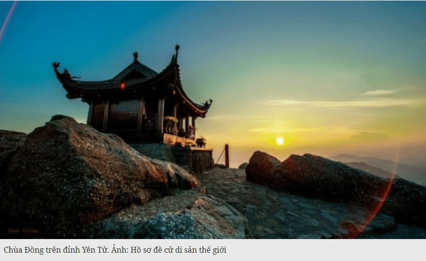 Quần thể di tích, danh thắng Yên Tử – Vĩnh Nghiêm, Côn Sơn, Kiếp Bạc là Di sản Văn hóa thế giới