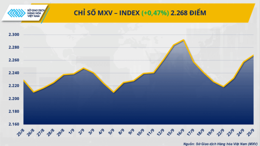 THỊ TRƯỜNG HÀNG HÓA: Lực mua áp đảo, MXV-Index xanh phiên thứ ba liên tiếp