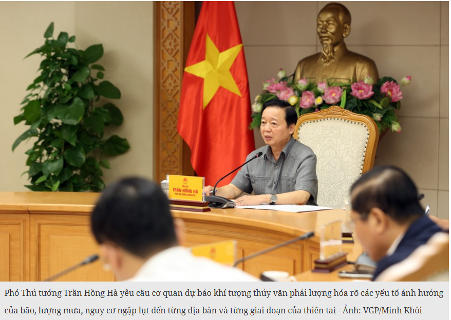Phó Thủ tướng Trần Hồng Hà: Chủ động phương án ứng phó đa thiên tai do ảnh hưởng bão số 12