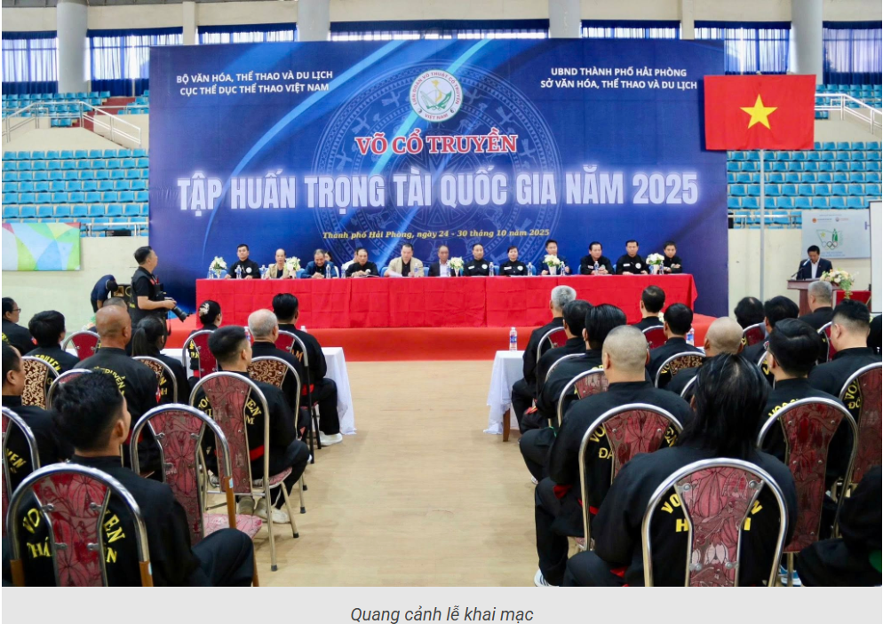 Khai mạc lớp tập huấn trọng tài Võ cổ truyền Quốc gia năm 2025
