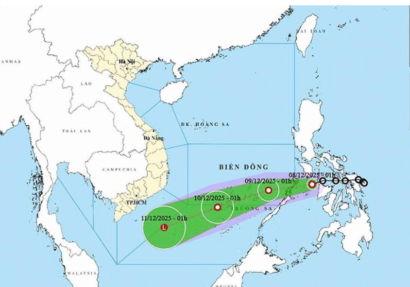Thời tiết 8/12: Áp thấp tiến vào Biển Đông, gió mạnh gây biển động trên diện rộng
