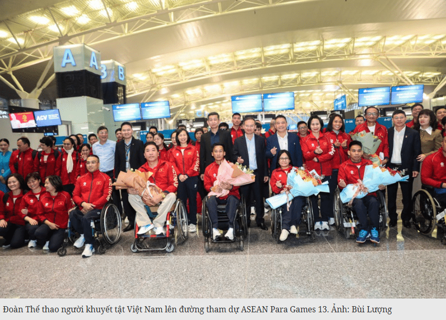 Đoàn thể thao người khuyết tật Việt Nam lên đường tham dự ASEAN Para Games 13