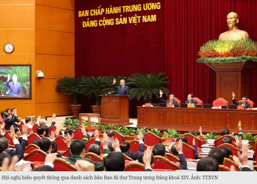 Đồng chí Tô Lâm được bầu giữ chức Tổng Bí thư Ban Chấp hành Trung ương Đảng khoá XIV