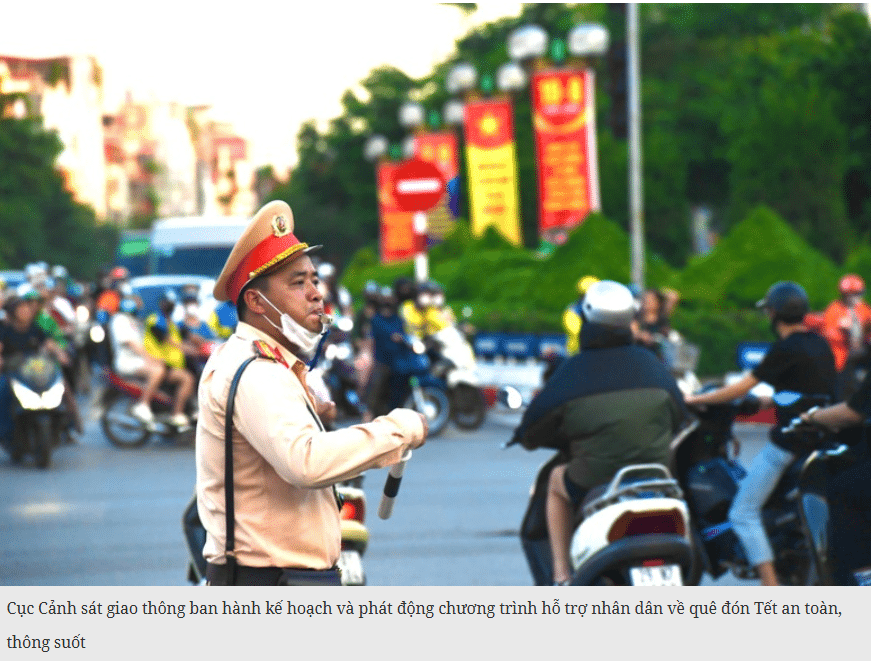 Cảnh sát giao thông triển khai hỗ trợ người dân về quê đón Tết