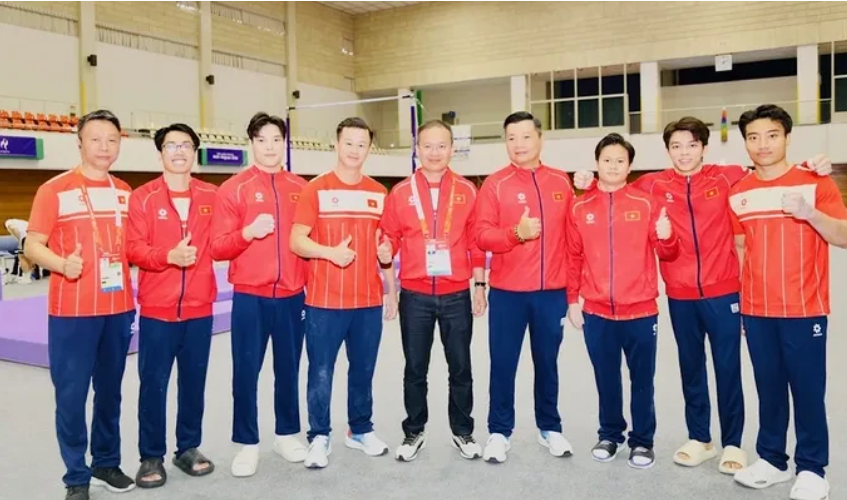 Môn Thể dục dụng cụ ASIAD 20: Việt Nam xếp thứ hai vòng loại đồng đội nam