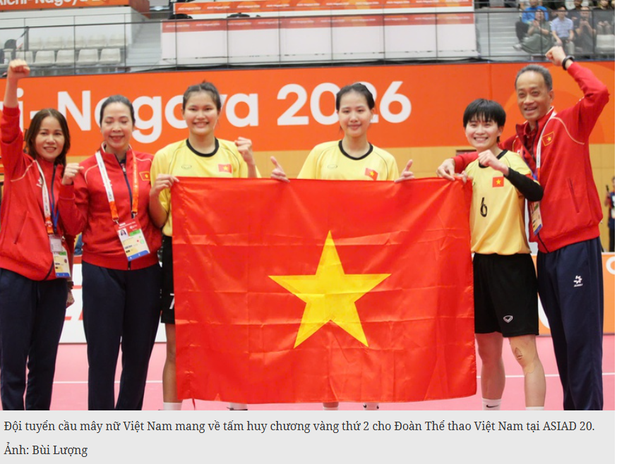 ASIAD 20: Đoàn Thể thao Việt Nam giành huy chương vàng cầu mây